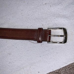 BRIGHTON leather belt Made in USA SIZE 38 brown Italian calfskin